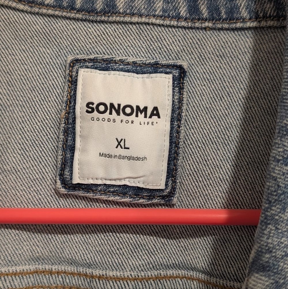 SONOMA Classic Light Wash Denim Jacket XL - Picture 3 of 3